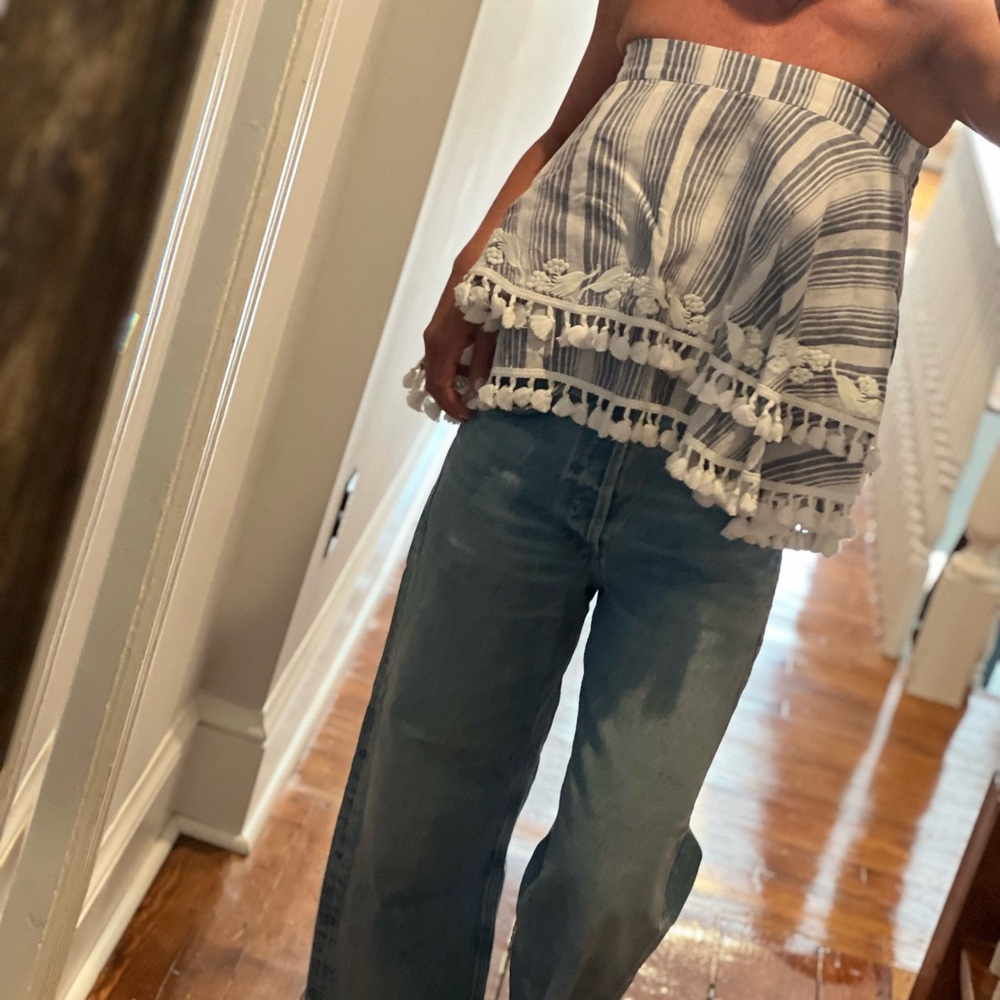 Striped Tassel Hem Too